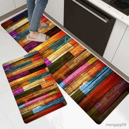 Carpets 1pc Colored Board Printed Kitchen Floor Mat Household Carpet Non-Slip Door Mats Rug Home Decor R230720