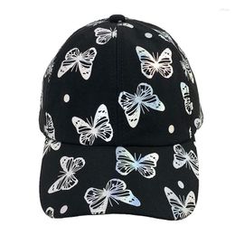 Ball Caps Baseball Cap Cotton Reflective Butterfly Men's Wild Summer Sports Hat Outdoor Activities Sunshade Sun