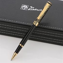 Top Quality Picasso black metal Roller ball pen with Gold Clip business office stationery writing gift ball pens230j