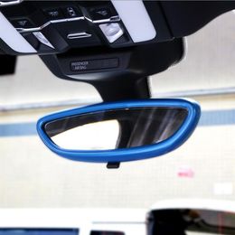 Car-styling Inner Rearview mirror Cover frame decoration cover trim strip 3D sticker decals for Porsche Cayenne Macan panamera acc2933