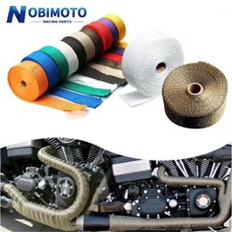 5cm 5M 10M 15M Motorcycle Exhaust Heat Wrap Thermal Exhaust Tape for Fibreglass Heat Shield Tape with Stainless Ties Motocross1268Q