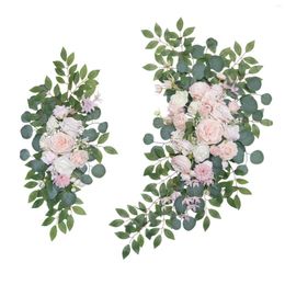 Decorative Flowers 2x Wedding Arch Flower Door Wreath Arbour Artificial Floral Swag