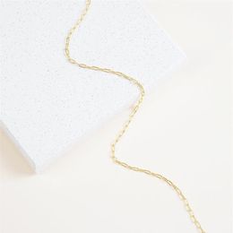 Chains Rectangular Link Basic Gold Chain Necklace Thin Dainty Jewelry Stainless Steel Necklaces For Women340F