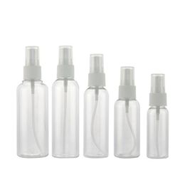 Portable Clear Travel Empty Spray Bottles 10ml 20ml 30ml 50ml 60ml 80ml 100ml Plastic PET Cosmetic Perfume Atomizer Vial DHL Free Shipp Sjmo