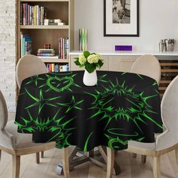 Table Cloth Round Tablecloth 60 Inch Cover Tabletop Decoration Waterproof Cloths For Dining Heart Punk Patterm