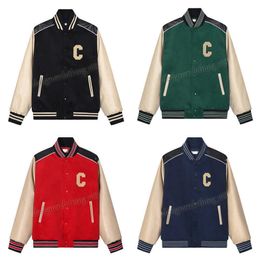 Mens Jackets Baseball Coat Ce Designer varsity jacket Embroidery Pu Leather Comfortable Pearl Clasp Fashion Letterman Jacket Men's Clothing