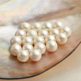 50 Pieces Whole 9-9 5mm Round White Freshwater Pearls Loose Beads Cultured Pearl Half-drilled or Un-drilled175G