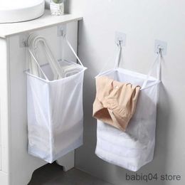 Storage Baskets Folding Dirty Clothes Laundry Basket Organizer Kids Toy Storage Basket Wall Hanging Large Capacity Bathroom Clothes Frame Bucket R230720