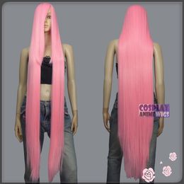 130cm Light pink Hi Temp Series 55cm Extra long Bang Cosplay Wigs 99 LLP278b