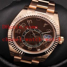 2 colour High Quality Sky-Dweller 42mm 326934 326935 Stainless Steel Mechanical Automatic Movement Mens Watch BLACK Dial Men'2864