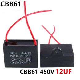 CBB61 450VAC 12UF fan starting capacitor lead length 10cm with line324h