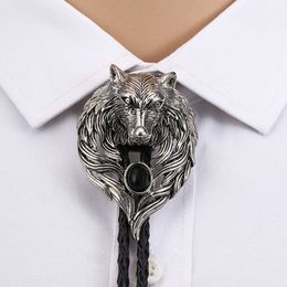 Bolo Ties Wolf heads bolo tie American art indiansa stone necklace bolo tie for man woman cowboy EYE shape stone HKD230719