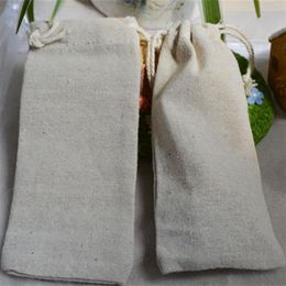 Natural Linen Gift Bag 7x16cm 8x22cm 10x35cm Wigs Hair Jewelry Gift Packaging Pouch285T