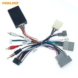 FEELDO Car Audio Radio CD Player 16PIN Android Power Calbe Adapter With Canbus Box For Honda Civic CRV Media Wiring Harness #1946304h