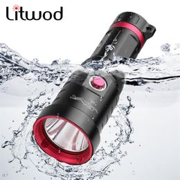 XHP70 2 Diving Military Grade Led Flashlight Torch Waterproof Underwater 100m Power 26650 or 18650 Battery Bulbs Lantern Litwod282n