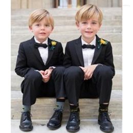 Men's Suits Boys Black Blazer 2Pcs Wedding For Boy Formal Dress Suit Kid Tuxedos Page Outfits Jacket With Pants