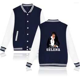 Women's Jackets Selena Quintanilla Baseball Jacket Women Men Harajuku Outerwear Casual Autumn White Navy Blue Round Neck