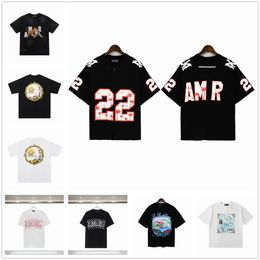 2023 Mens AM T Shirt Embroidery Short Sleeve Outfit Chenille Tracksuit Black Cotton London Streetwear Top Tees VINTAGE TIGER TEE OVERSIZED 22 FOOTBALL