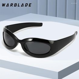 Sunglasses WarBLade Vintage Sports Women's Fashion Y2K Cat Eye Sun Glasses Wrap Around Driver Cycling Punk Goggle Men's Shades