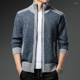 Men's Sweaters Sweatercoat Autumn Winter Warm Cashmere Wool Zipper Cardigan Man Casual Knitwear Sweater Coat Male Cloth