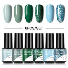 Nail Polish ROSALIND gel polishing set UV Vernis semi permanent nail polish all used for ergonomics art foundation top matte coating 6 pieces 230719