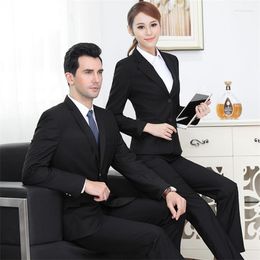 Women's Two Piece Pants Fashion Men And Women Uniforms Professional Dress Slim Suit Office Ladies Trousers Overalls