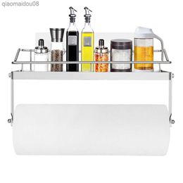 Stainless Steel Bathroom Storage Rack Wall-mounted Kitchen Towel Paper Tissue Seasoning Holder Shelf for Bathroom Kitchen L230704