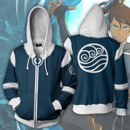 Men's Hoodies 2023 Avatar: The Last Airbender Men Boys 3D Printed Zip Up Polyester Hip Hop Hooded Hoodie Coat Jacket Top Spring Autumn