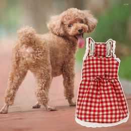 Dog Apparel Beautiful Plaid Bow Pet Dress Supplies Clothes Two-leg Good Elasticity