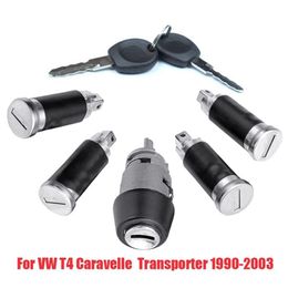 Ignition Switch Door Lock Barrel Set with 2 Keys For VW Caravelle T4 1990-2003 Transporter Double Barn Doors 201013241w