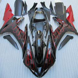 ABS plastic fairing kit for Yamaha YZF R1 02 03 red flames black bodywork fairings set YZF R1 2002 2003 OI29192W