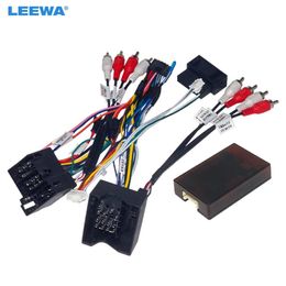 LEEWA Car Audio Android 16PIN Power Cable Adapter With Canbus Box For Audi 2004-2008 A3 A4 A6 TT Power Wiring Harness Radio Wire #239T