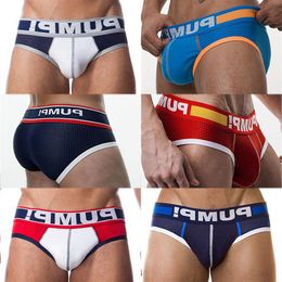 6Pcs High Quality Sexy Underwear Men Jockstrap Breathable Cotton Gay Man's Bikini Men Briefs Men's Cuecas220P