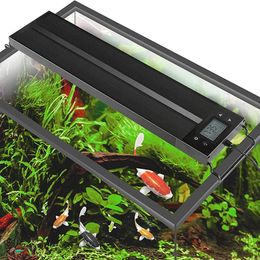 Aquariums Lighting 8 Colours Auto On Off Aquarium Light Full Spectrum Fish Tank for Water Plants with Timer Sunrise Sunset LED Lamp RGB 230719