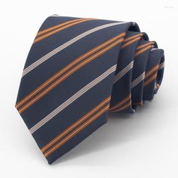 Bow Ties Fashion Striped 8CM Tie For Men Mariage Business Dress Office Necktie High Quality Cravate Wedding Gifts With Box