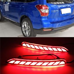 1 Pair LED Reflector Rear Fog Lamp For Subaru Forester 2008 - 2019 Car Rear Bumper Brake Light Dynamic Turn Signal Light242i