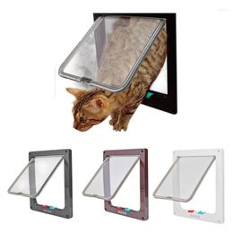 Cat Carriers Smart Pet Door 4 Way Locking Security Lock ABS Dog Gatos Flap Controllable Switch Direction Doors Small Accessories