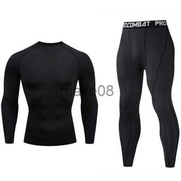 Men's Tracksuits Men's Running Set Gym Jogging Thermo underwear xxxxl Second skin Compression Fitness MMA rashgard Male Quick dry Track suit J230720