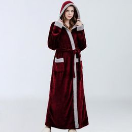 Women's Sleepwear In Autumn Winter Soft Nightdress Female Flannel Long Thick Nightgown Large Size Comfortable Pyjamas Warm