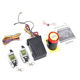 Car 2 Way Motorcycle Alarm 2 Big LCD Remote Engine Motorbike Start Anti-theft Security System Scooter257F