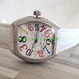 luxury New 33mm Crazy Hours 7851 8880 Automatic Gypsophila Diamond Dial Case women Watch Leather Strap High Quality women Watches 2217