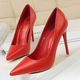 Sandals BIGTREE Shoes Women Pumps Pu Leather High-heeled Shoes Fashion Wedding Shoes Stiletto Heels Sexy Party Shoes Large Size 42 43 L230720