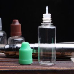 Child Proof Caps Empty PET Needle Bottles 20ml Transparent Plastic Dropper Bottle for E Liquid Plastic Container Kuedt