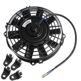 8 inch Electric Radiator Intercooler 12v Slim Cooling Fan Fitting Kit2647