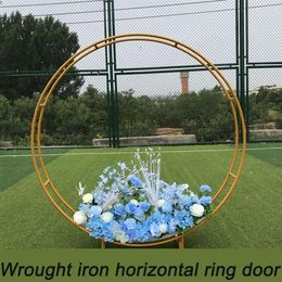 Party Decoration Wedding Props Wrought Iron Circle Background Flower Stand Ring Double Rod2384