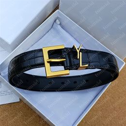 3CM Designer Belt For Women Crocodile Pattern Mens Luxury Belt Cowhide Leather Ceinture Gold Silver Buckle Cintura Fashion Waistband