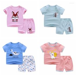 Clothing Sets Summer Children Clothes Short Sleeve Suit Baby Boys Girls Tops T-shirt Pants 2pcs Cotton 2023 Toddler Kids