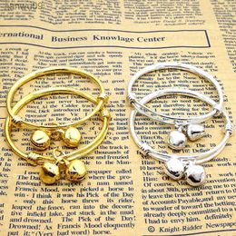 2PCS baby bell adjustable bracelet plated silver plated gold Kid Baby Boy Girls Bracelet jewelry Birthday Gift L230704