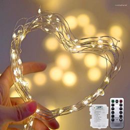 Strings Waterproof 8 Mode Battery LED Copper Wire Light Remote Control Operated For Christmas Wedding Holiday Party Fairy String Lights