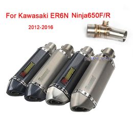 For 2012-2016 Kawasaki ER6N Ninja650F R Motorcycle Connecting Pipe Stainless Steel Middle Pipe Link Muffler Tail Pipe2290